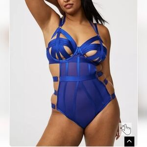 🆕️💙 1X TORRID ELECTRIC BLUE STRAPPY CUT-OUT BODY SUIT💙
